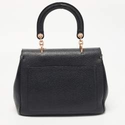 Pre Owned Dior Black Leather Small Be Dior Flap Top Handle Bag