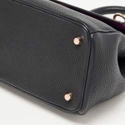 Pre Owned Dior Black Leather Small Be Dior Flap Top Handle Bag