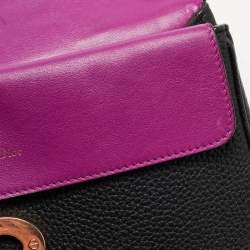 Pre Owned Dior Black Leather Small Be Dior Flap Top Handle Bag