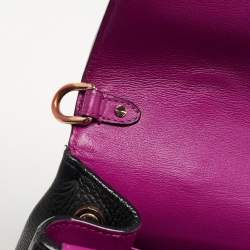 Pre Owned Dior Black Leather Small Be Dior Flap Top Handle Bag
