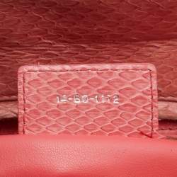Pre Owned Dior Peach Python Large Lady Dior Tote