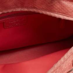 Pre Owned Dior Peach Python Large Lady Dior Tote