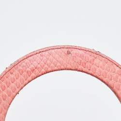 Pre Owned Dior Peach Python Large Lady Dior Tote