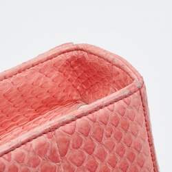 Pre Owned Dior Peach Python Large Lady Dior Tote