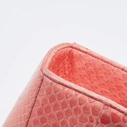 Pre Owned Dior Peach Python Large Lady Dior Tote