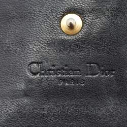 Pre Owned Dior Black Cannage Patent Leather Rendezvous Wallet on Chain