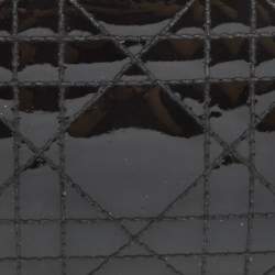 Pre Owned Dior Black Cannage Patent Leather Lady Dior Card Holder