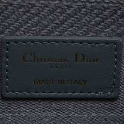 Pre Owned Dior Grey Cannage Embroidered Canvas Medium Lady D-Lite Tote