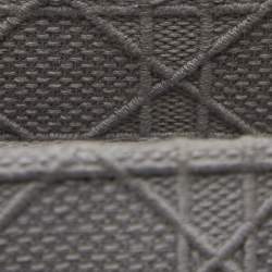 Pre Owned Dior Grey Cannage Embroidered Canvas Medium Lady D-Lite Tote