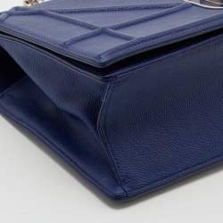Pre Owned Dior Blue Leather Medium Diorama Flap Shoulder Bag