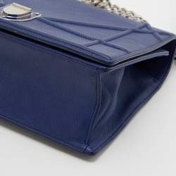 Pre Owned Dior Blue Leather Medium Diorama Flap Shoulder Bag