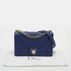 Pre Owned Dior Blue Leather Medium Diorama Flap Shoulder Bag