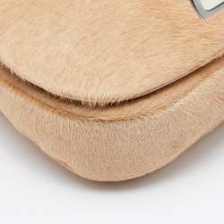 Pre Owned Dior Beige/Green Calfhair and Patent Leather Malice Shoulder Bag