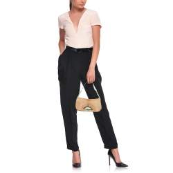 Pre Owned Dior Beige/Green Calfhair and Patent Leather Malice Shoulder Bag