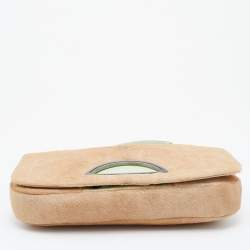 Pre Owned Dior Beige/Green Calfhair and Patent Leather Malice Shoulder Bag