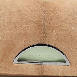 Pre Owned Dior Beige/Green Calfhair and Patent Leather Malice Shoulder Bag