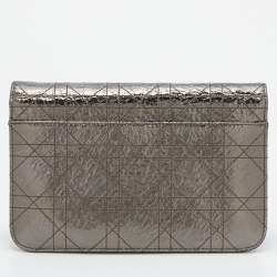 Pre Owned Dior Metallic Cannage Crinkled Leather Miss Dior Promenade Chain Bag