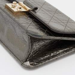 Pre Owned Dior Metallic Cannage Crinkled Leather Miss Dior Promenade Chain Bag