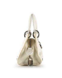 Pre Owned Christian Dior White Cannage Canvas East West Lady Dior Tote Bag