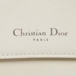 Dior White/Black Leather Large Be Dior Flap Top Handle Bag