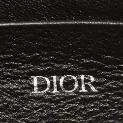 Dior Black Oblique Canvas and Leather Zip Wristlet Pouch