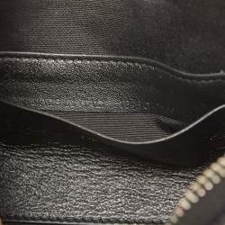 Dior Black Oblique Canvas and Leather Zip Wristlet Pouch