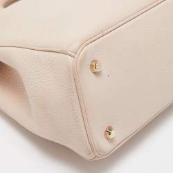 Pre Owned Dior Beige Leather Large Diorissimo Shopper Tote