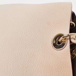 Pre Owned Dior Beige Leather Large Diorissimo Shopper Tote
