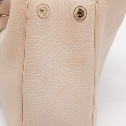 Pre Owned Dior Beige Leather Large Diorissimo Shopper Tote