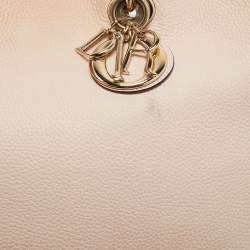 Pre Owned Dior Beige Leather Large Diorissimo Shopper Tote