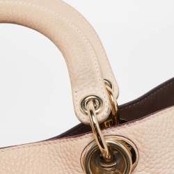 Pre Owned Dior Beige Leather Large Diorissimo Shopper Tote