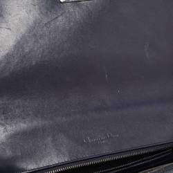 Pre Owned Dior Navy Blue Crackle Patent Leather Medium Diorama Shoulder Bag