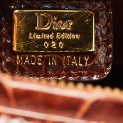 Dior Brown Crocodile Large Lady Dior Tote