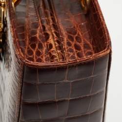Dior Brown Crocodile Large Lady Dior Tote