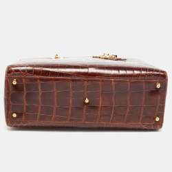 Dior Brown Crocodile Large Lady Dior Tote