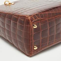 Dior Brown Crocodile Large Lady Dior Tote