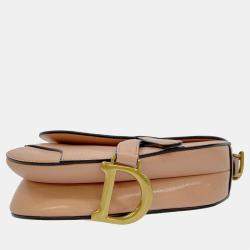 Pre Owned Dior Pink Leather Mini Saddle Bag