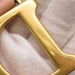 Pre Owned Dior Pink Leather Mini Saddle Bag