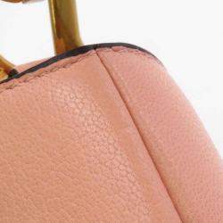 Pre Owned Dior Pink Leather Mini Saddle Bag