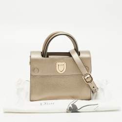 Pre Owned Dior Gold Leather Mini Diorever Top Handle Bag