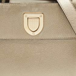 Pre Owned Dior Gold Leather Mini Diorever Top Handle Bag