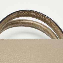 Pre Owned Dior Gold Leather Mini Diorever Top Handle Bag