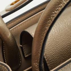 Pre Owned Dior Gold Leather Mini Diorever Top Handle Bag