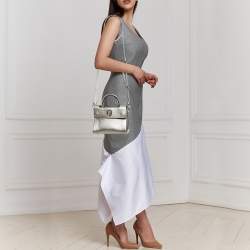 Pre Owned Dior Gold Leather Mini Diorever Top Handle Bag