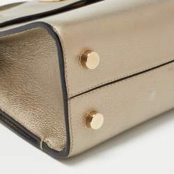 Pre Owned Dior Gold Leather Mini Diorever Top Handle Bag
