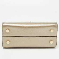 Pre Owned Dior Gold Leather Mini Diorever Top Handle Bag