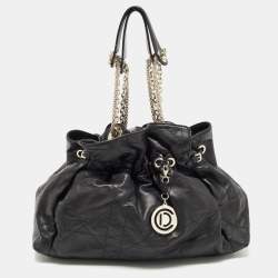 Pre Owned Dior Black Cannage Leather Le Trente Hobo