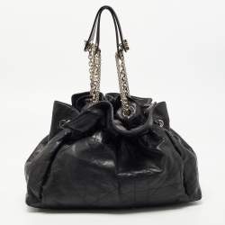 Pre Owned Dior Black Cannage Leather Le Trente Hobo