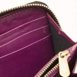 Pre Owned Dior Black Cannage Patent Leather Lady Dior Continental Wallet