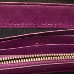 Pre Owned Dior Black Cannage Patent Leather Lady Dior Continental Wallet